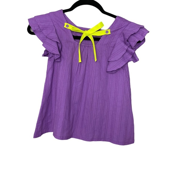 Milibam Purple Square Neckline Tee Blouse NWOT Size 8 Korean Boutique Brand - Picture 3 of 10